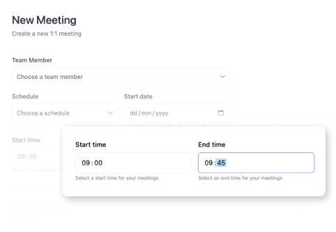 Setup a 1:1 meeting schedule